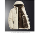 Winter Men's Fleece Warm Down Parkas Fashion Men Cotton Thick Padded Coats Men Thermal Windbreaker Hooded Overcoats Clothing