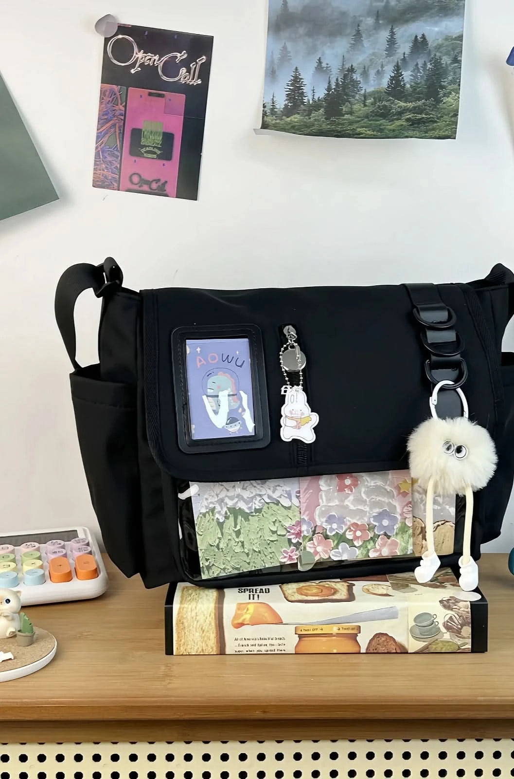Y2K Japanese Harajuku School Bags for Teenage Girls New 2024 Transparent Itabag Crossbody Bag DIY Badges Display Plate Ita Bag - M & M Global