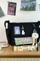 Y2K Japanese Harajuku School Bags for Teenage Girls New 2024 Transparent Itabag Crossbody Bag DIY Badges Display Plate Ita Bag - M & M Global