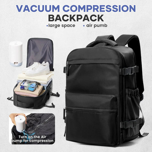 Vacuum Backpack Travel Bag for Men Large Capacity airback Backpack Business Laptop Backpack Women Expandable Backpack School Bag - M & M Global