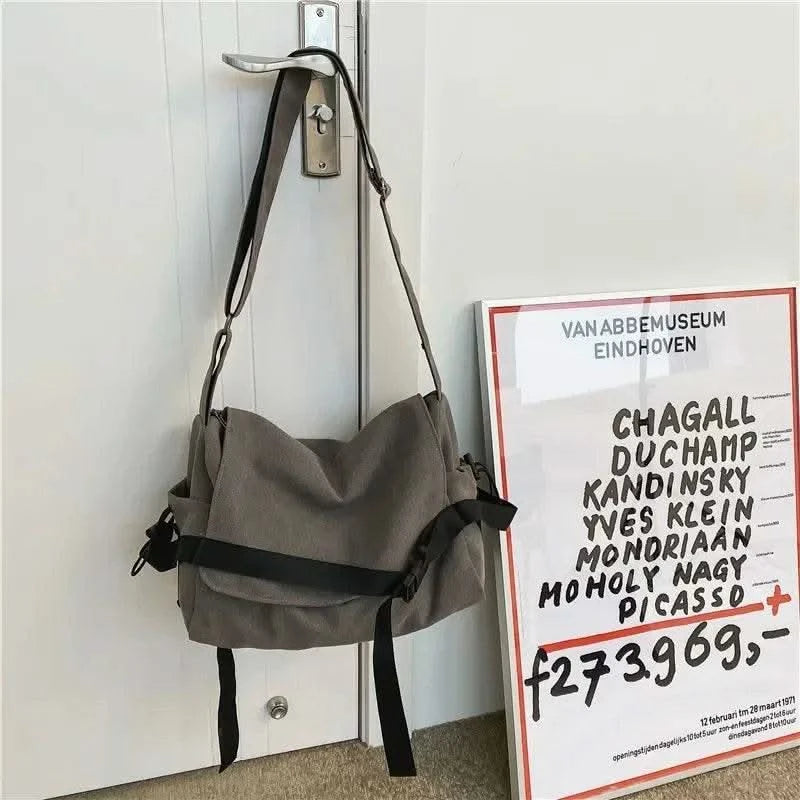 Canvas Messenger Bag Ladies Big Capacity Handbags Shoulder Bag Youth Girls Student School Bags Fashion Men Crossbody Bags Bolsos - M & M Global