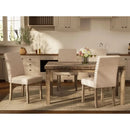 Rustic Dining Table, Farmhouse Kitchen Dining Chairs , Charming 60" Rectangular Wooden Table& Upholstered