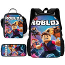 Child School Game R-RobloxS Backpack with Lunch Bags ,Pencil Bags ,School Bags for Boys Girls Best Gift - M & M Global