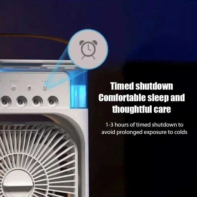 3 In 1 Fan AIr Conditioner Household Small Air Cooler LED Night Light Portable Humidifier Air Adjustment Fan Office Home Fan New - M & M Global
