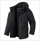 LZLLTT Men Winter Warm Parkas Mens Fleece  Jacket Parkas Men Casual Cotton Outdoor Fur Trench Padded Jackets Coats