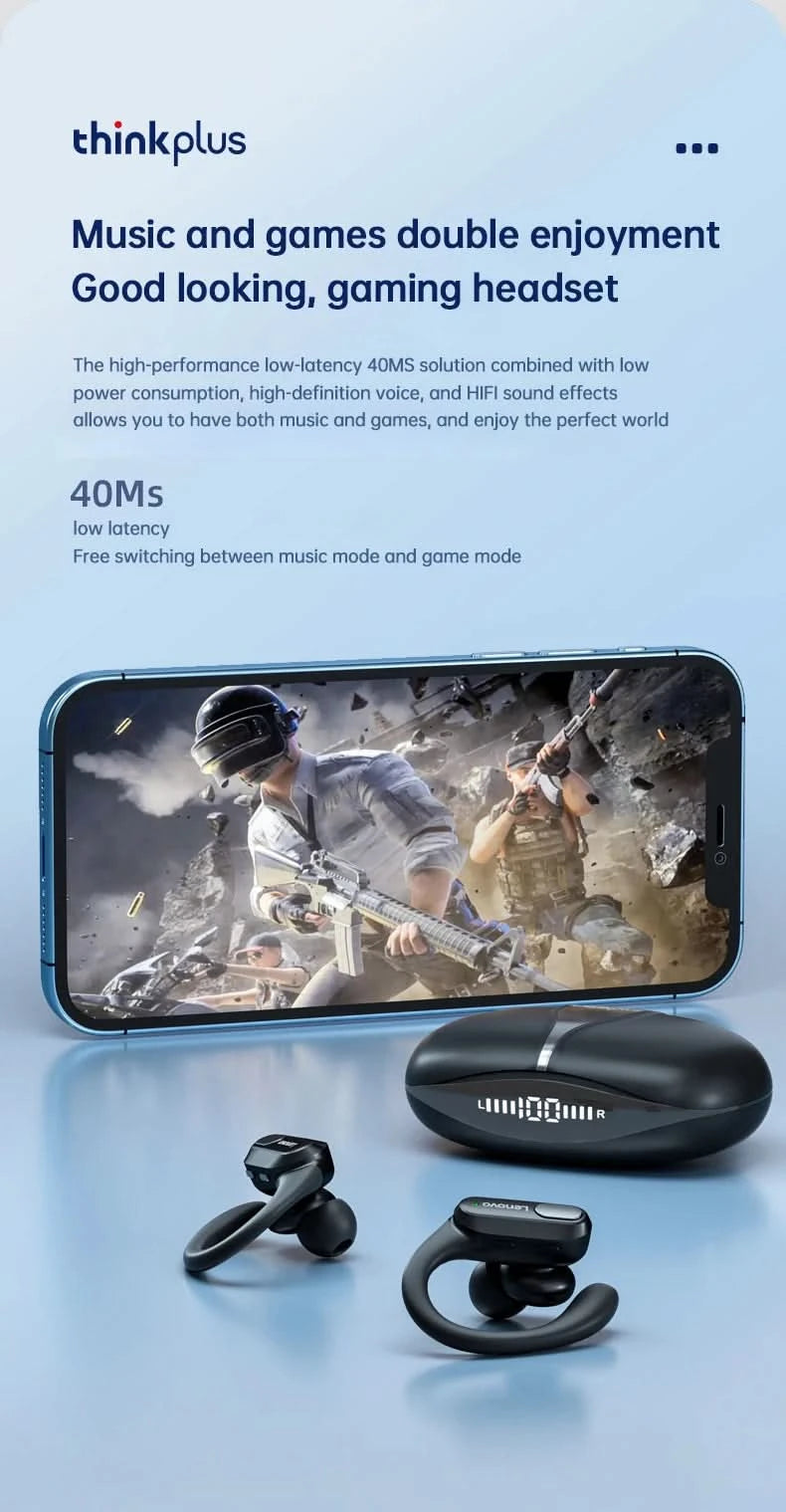Original Lenovo XT80 Sports Wireless Earphones with Mics, LED Power Display,Hifi Stereo Sound Bluetooth 5.3 TWS HeadphHeadphones - M & M Global