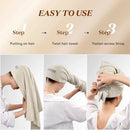 Microfiber Hair Towel Extra Large Wrap Quick Dry Hair Towel Wrap With Elastic Band , Ultra Absorbent Soft Hair Towel Wrap Turban - M & M Global