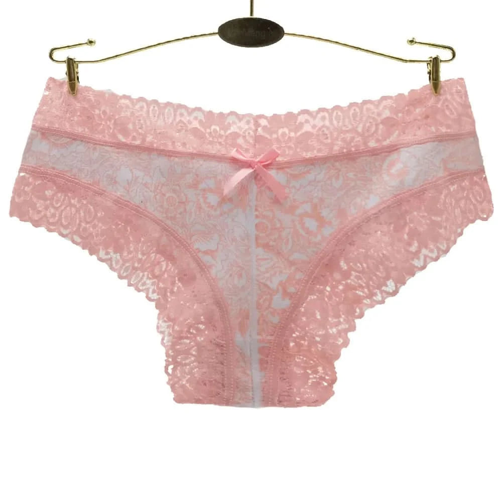 Sexy Lace Women Panties Cotton Underwear Girls Bow Briefs New Ladies Bikini 6 Pcs/set - M & M Global