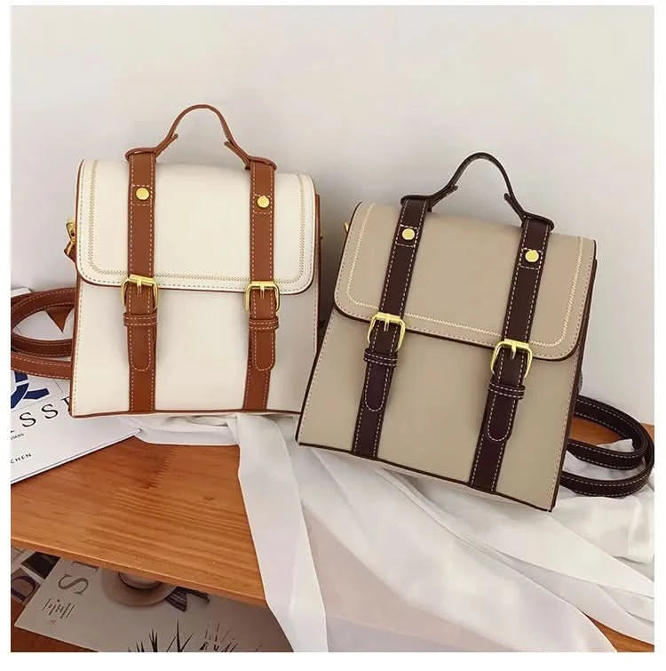 Vintage women messenger bags pu leather female shoulder bag small ladies Totes 2024 new Multifunction schoolbag bagpack handbag - M & M Global