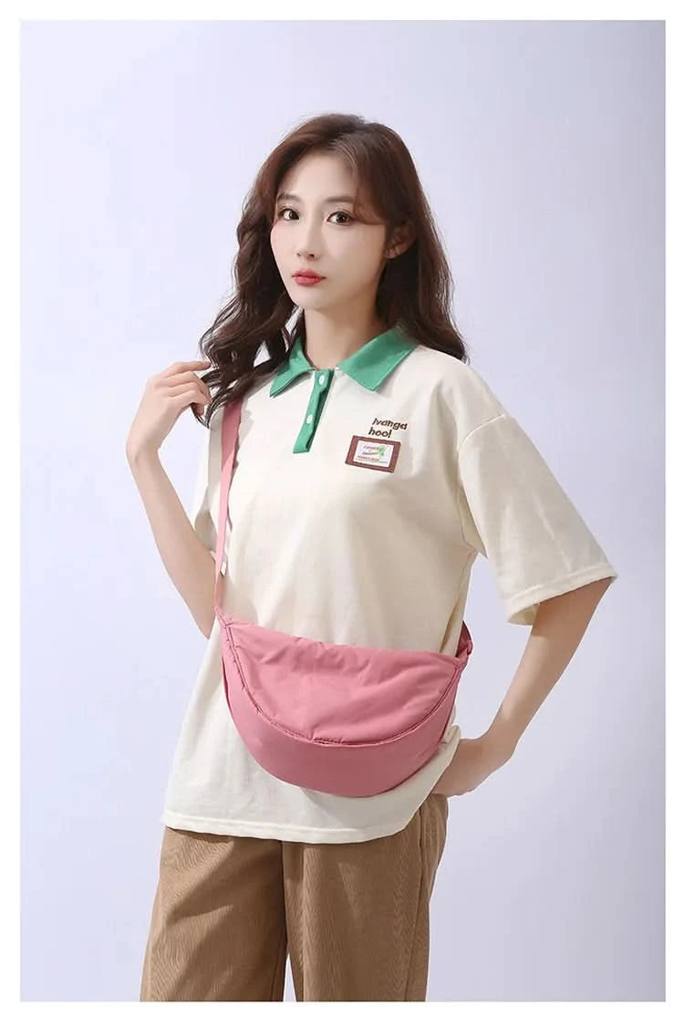 Simple Design Women's Messenger Bag Fashion Ladies Nylon Hobos Small Shoulder Bags Vintage Female Girls Purse Cloth Handbags - M & M Global