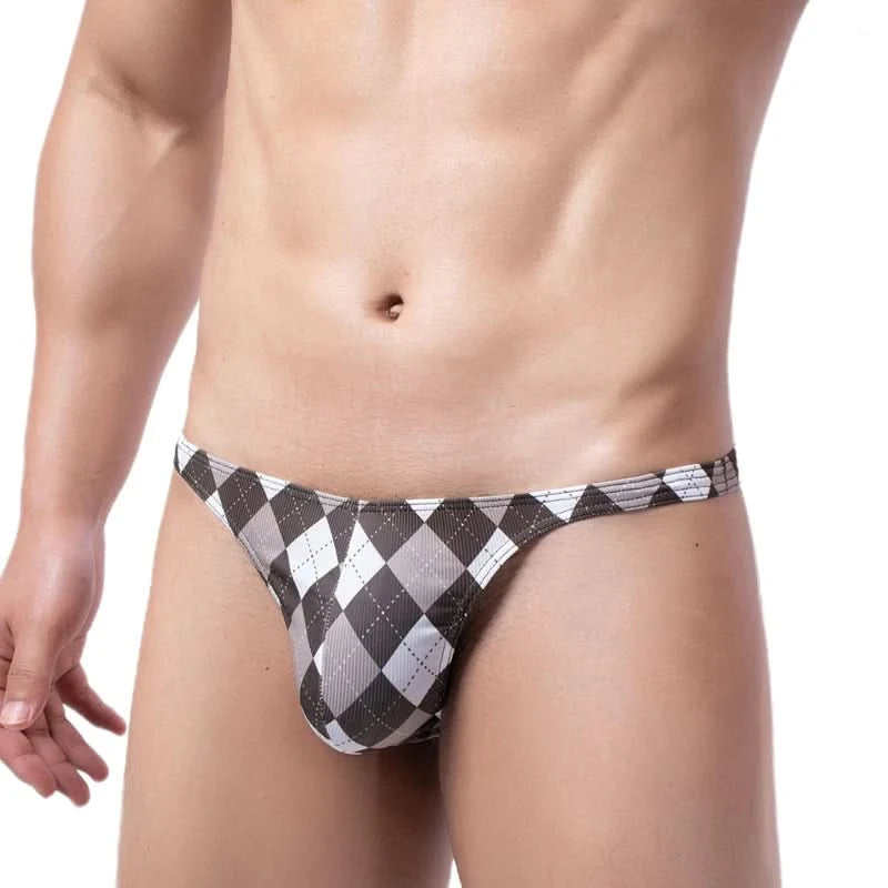 Sexy Underwear Men Briefs Underwear Male Mini Panties Penis Pouch Low Waist Bikini Hombre Lingerie Man Plaid Underpants Cueca - M & M Global