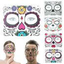 Day of The Dead Skull Face dress up Temporary Tattoo Stickers Pop Halloween Facial makeup Special Waterproof Face tattoo - M & M Global
