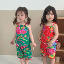 Bear Leader Summer Fashion New Baby Girl Clothes Flower Print Suspender Top+Shorts 2-piece Set Ethnic Style Children's Clothing - M & M Global