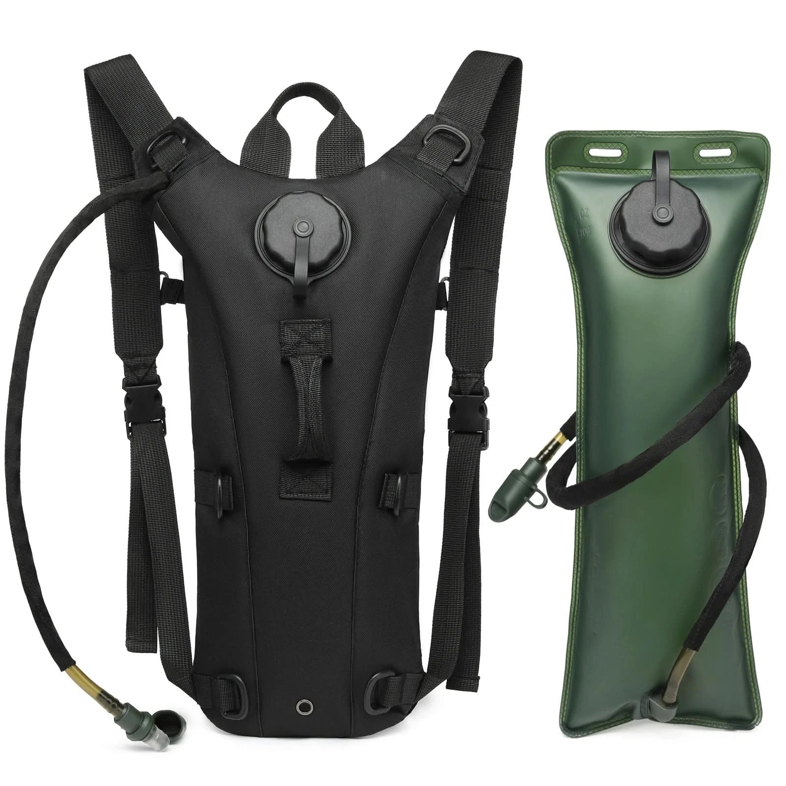 Tactical Water Hydration Pack - Military Class Camel Backpack with 3L Leakproof Water Bladder for Running, Jogging, Cycling - M & M Global