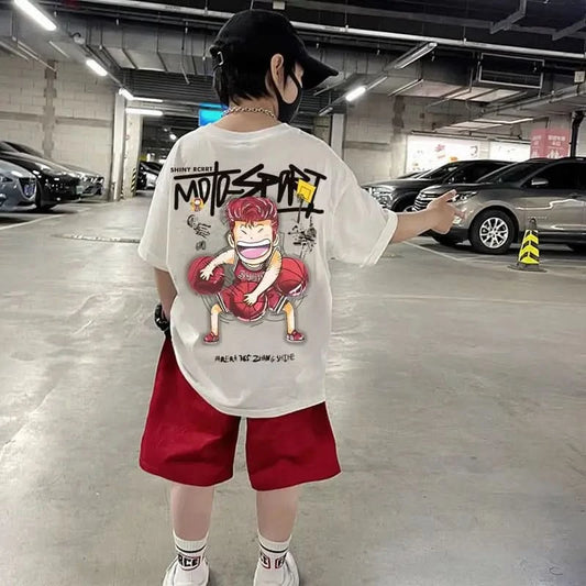 Shohoku Cotton Boys Clothes Sets Summer T-Shirt + Short Pants 2PCS Slam Dunk Sport Basketball Kids Clothing Children Outfits - M & M Global