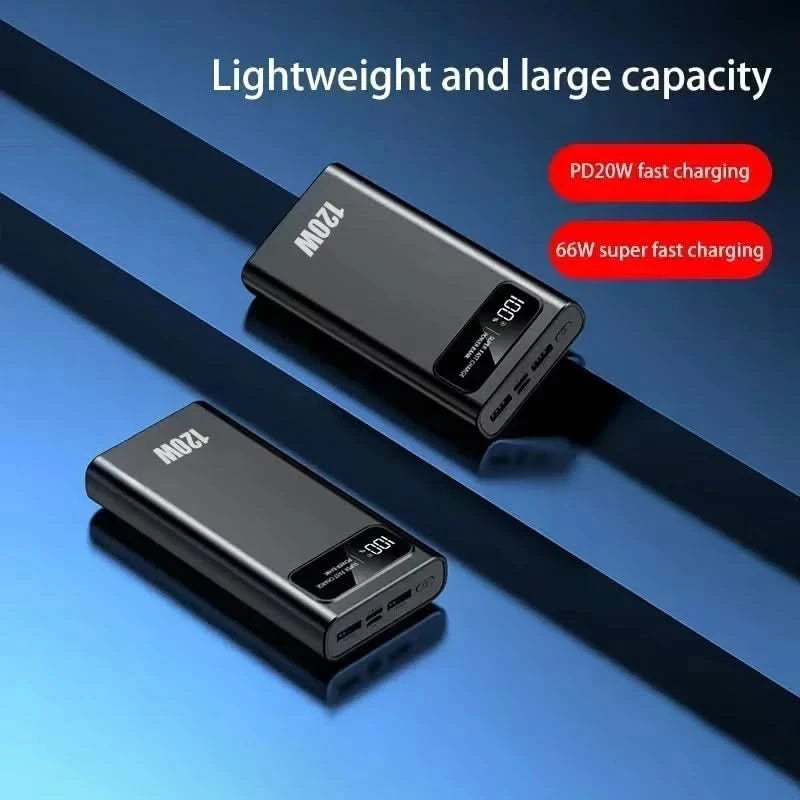 200000mAh Portable Power Bank External Battery High-capacity 120W Super Fast Charging LED Digital Display For Phone Durable Hot - M & M Global
