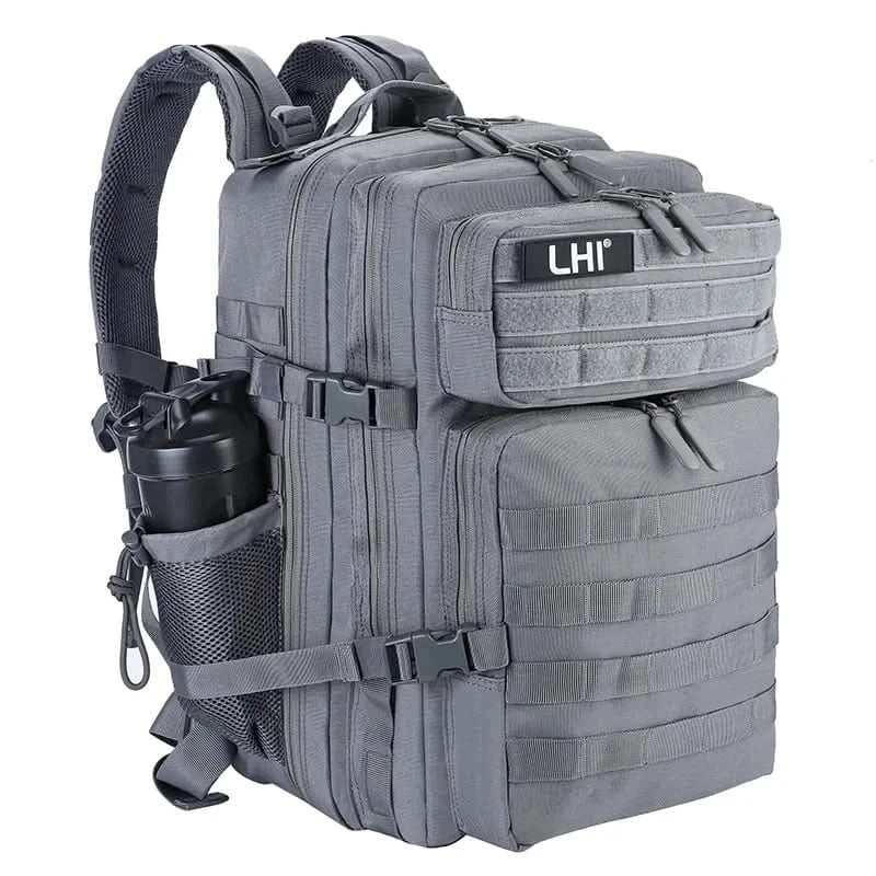 LHI 45L Tactical Backpack for Men and Women Large Athlete Gym Bag Outdoor Sports Hiking Survival Rucksack with Bottle Holder - M & M Global