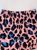 Summer 2-piece set of cute cartoon leopard casual children's clothing for girls, mixed color 4-8Y thin, cool and breathable - M & M Global
