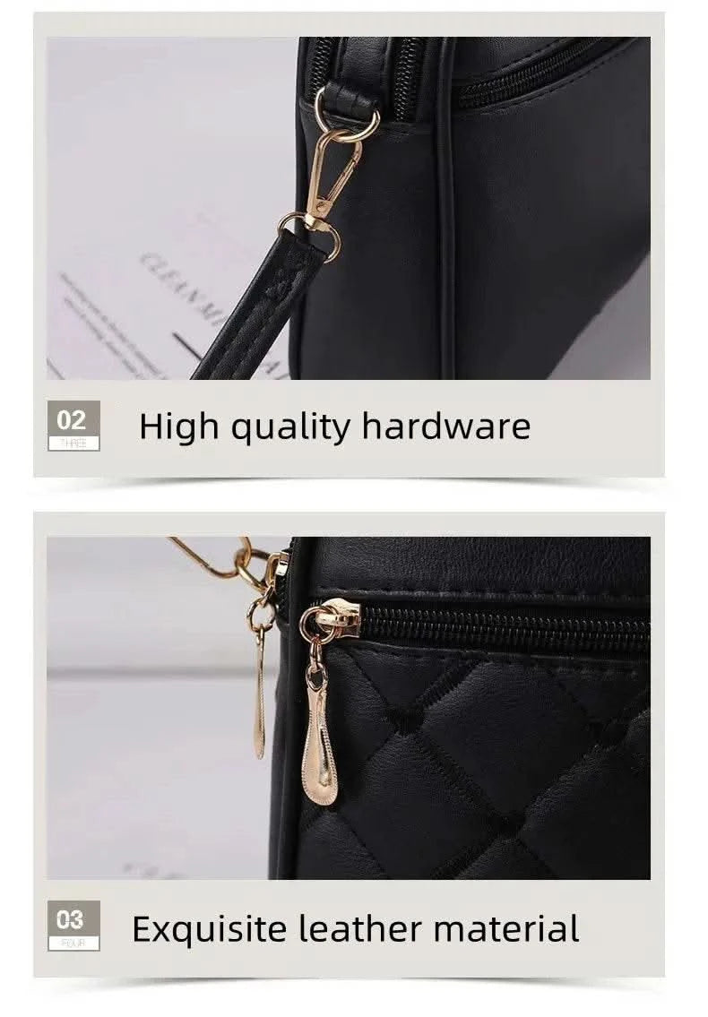 2025 Women's One Shoulder Small Square Handbag New Cross Border Foreign Trade Lingge PU Crossbody Versatile Small Messenger Bag - M & M Global