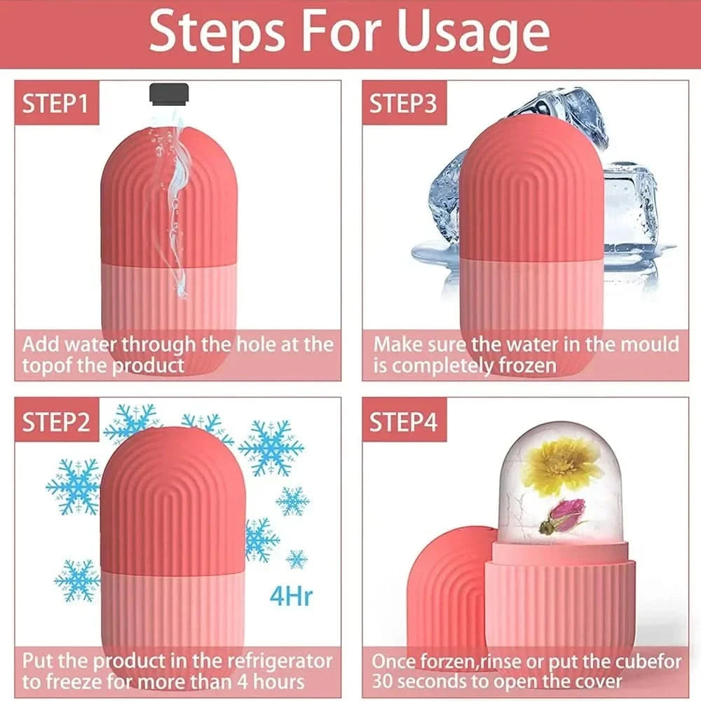 Ice Facial Roller Skin Care Beauty Lifting Contouring Tools Ice Cube Trays Ice Globe Balls Face Massager Skin Care Tool - M & M Global