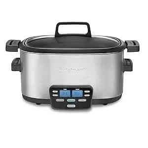 MSC-600 3-In-1 Cook Central 6-Quart Multi-Cooker: Slow Cooker, Brown/Saute, Steamer, Silver - M & M Global
