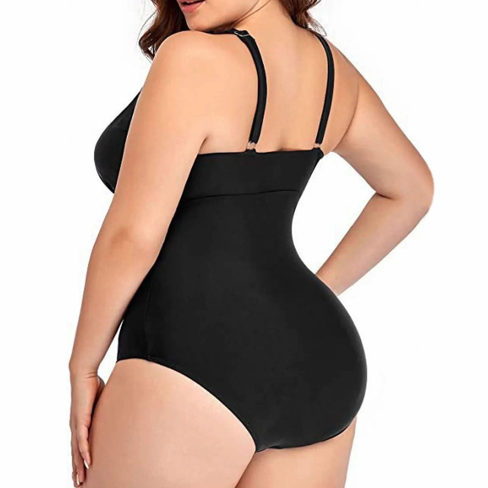 Women'S Suit Women'S Large Size Swimsuit Solid Color Swimsuit Mesh Stitching Printed Swimsuit Bikini летний костюм женский - M & M Global