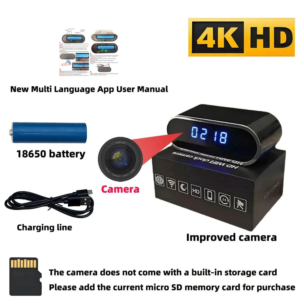 Improved HD 4K WiFi mini camera, upgraded infrared night vision, motion detection, remote viewing, HD wireless camera - M & M Global