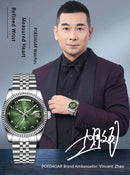 POEDAGAR Fashion High Quality Men Clock Waterproof Date Week Watch For Man Stainless Steel Luxury Quartz Men's Watches Reloj+Box