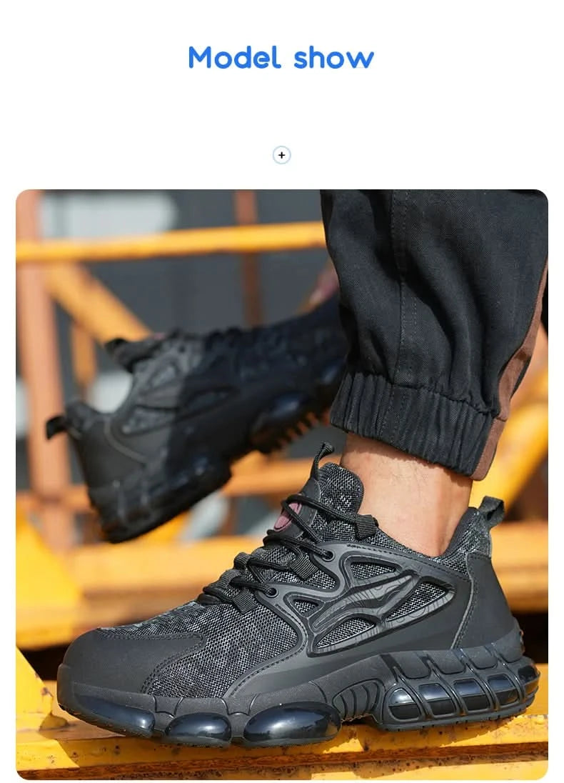 Protective Safety Shoes Men Anti-smash Anti-puncture Steel Toe Work Shoes Breathable Security Industrial Shoes Men Safety Boots