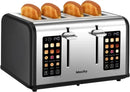 4 Slice Toaster with Touch Screen Control, 4 Wide Slots, Stainless Steel Smart Bread Toaster for Bagels, Muffins, Waffles, Dual - M & M Global