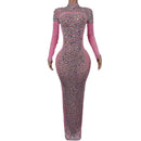 Sexy Party Banquet Evening Dresses Women Sparkly Rhinestone Long Dress Nightclub Singer Stage Costume Festival Clothing Cuixing - M & M Global