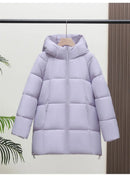 2025 Winter New Down Coat Women Parkas Fashion Long Hooded Outerwear Female Cotton-padded Padded Jacket Loose Ladies Overwear
