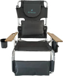 Ostrich Deluxe 3N1 Padded Beach Chair w/ Face Cushion & Arm Holes, Teal - Lightweight Folding Recliner w/ Adjustable Backrest