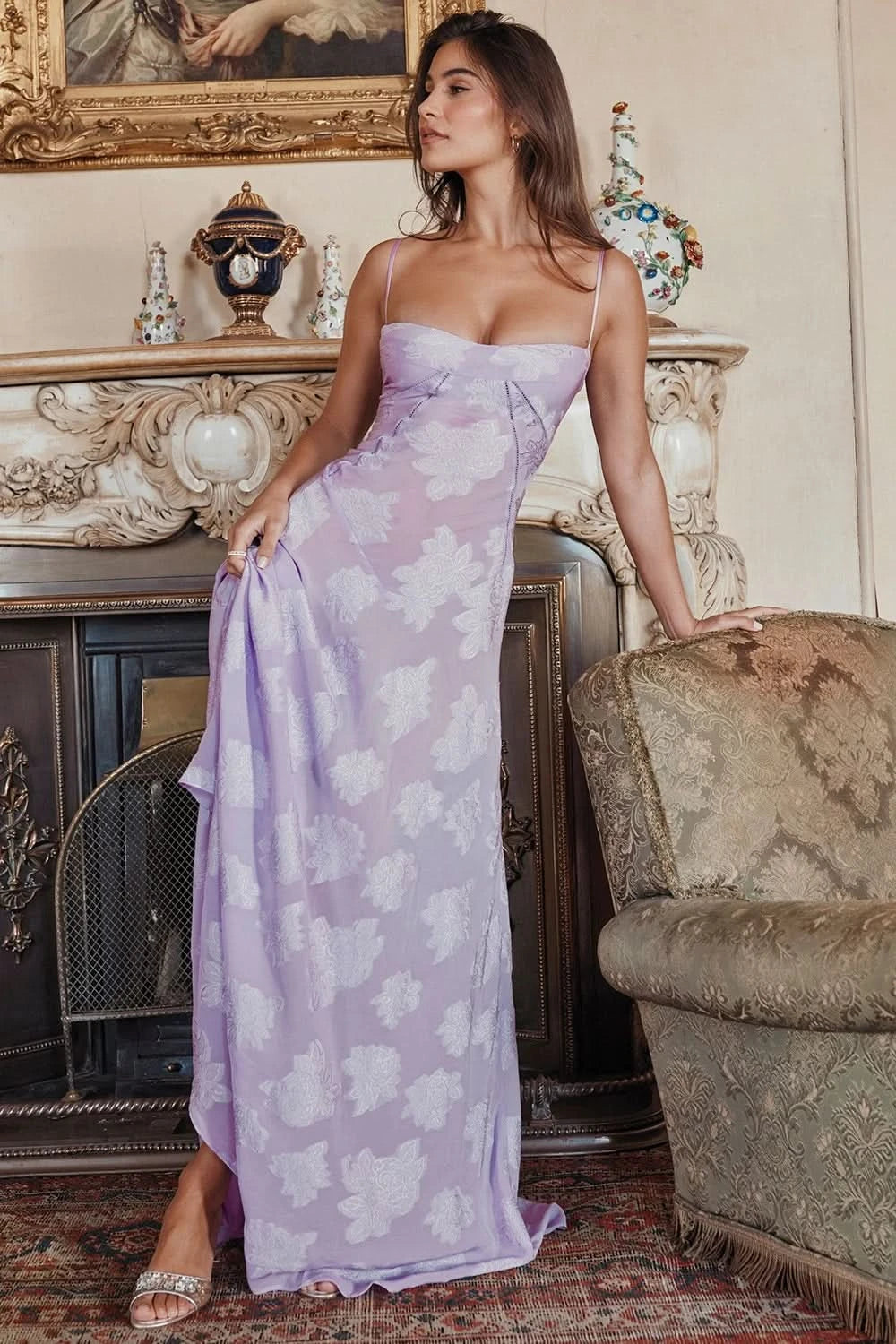 Sexy Lace Jacquard See Through Women Dress Sleeveless Tie Up Backless lace Long Dress Summer Party Ladies Bandage Party Dress - M & M Global