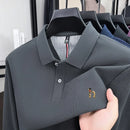 100% pure cotton high-end brand men's long sleeved polo shirt autumn fashion puppy embroidery design original top design T-shirt