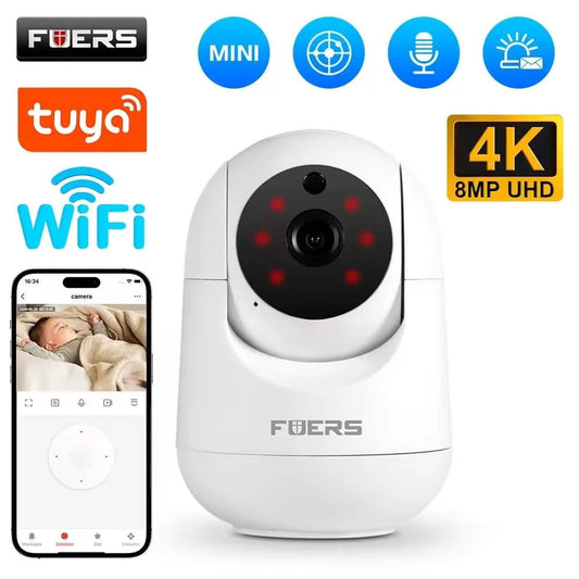 Fuers 5MP WiFi Camera Tuya Smart Home Indoor Wireless IP Surveillance Camera AI Detect Automatic Tracking Security Baby Monitor - M & M Global