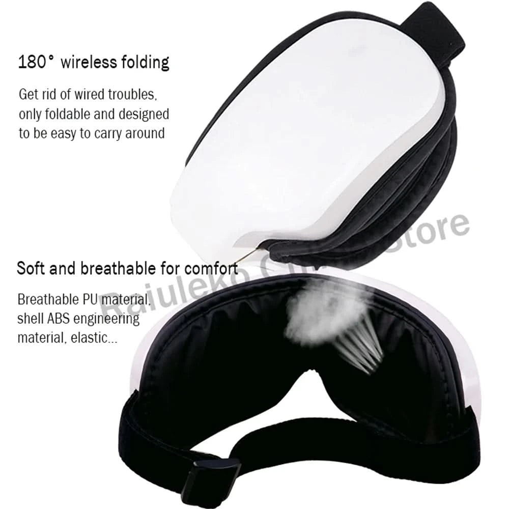 Smart Eye Massager Rechargeable Eye Mask For Dark Circles, Puffiness Dry Eyes Fatigue Relief Perfect For Sleep & Travel - M & M Global