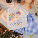 Summer Short Sleeve Cotton Tops +Shorts PCS Casual Cartoon Baby Boys and Girls Animals Clothing Sets - M & M Global