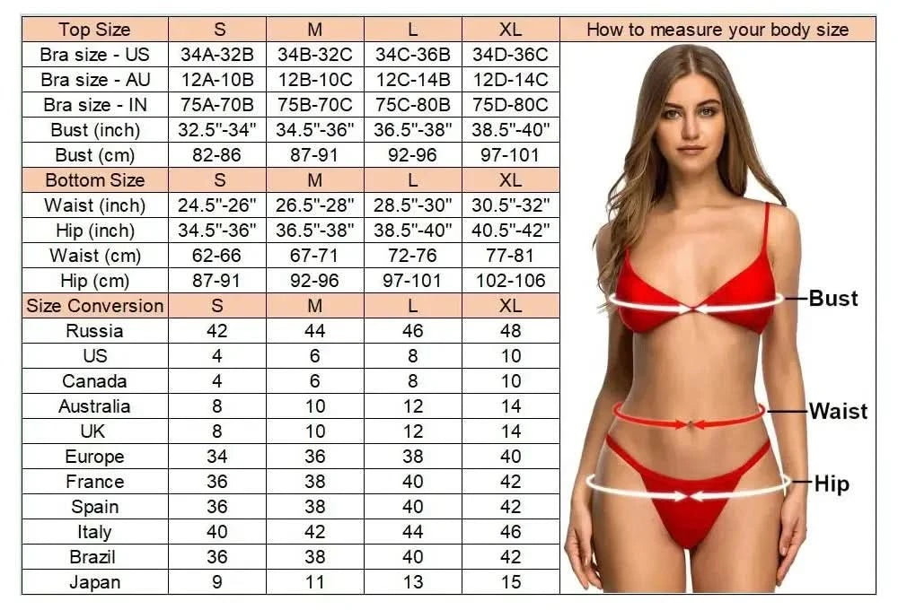 Oiinaa Bathing Suit Women Bikinis Set Sexy Swimsuit Beachwear Bikini Sets Summer Beach Swimwear Bathing Suit Female Biquinis - M & M Global