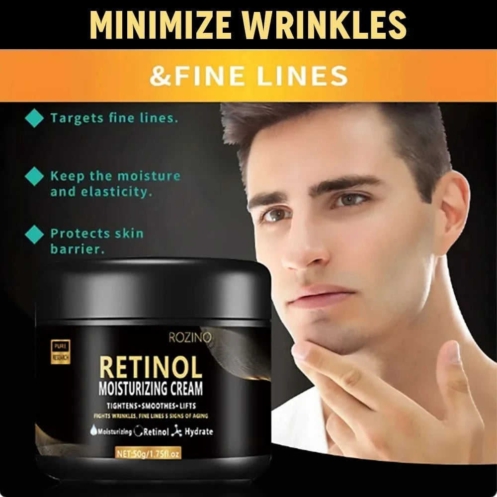 Men's Retinol Face Moisturizer Moisturizing Retinol Cream Anti-Wrinkle Aging Moisturizing Shrink Pores Whitening Smooth Retinol - M & M Global