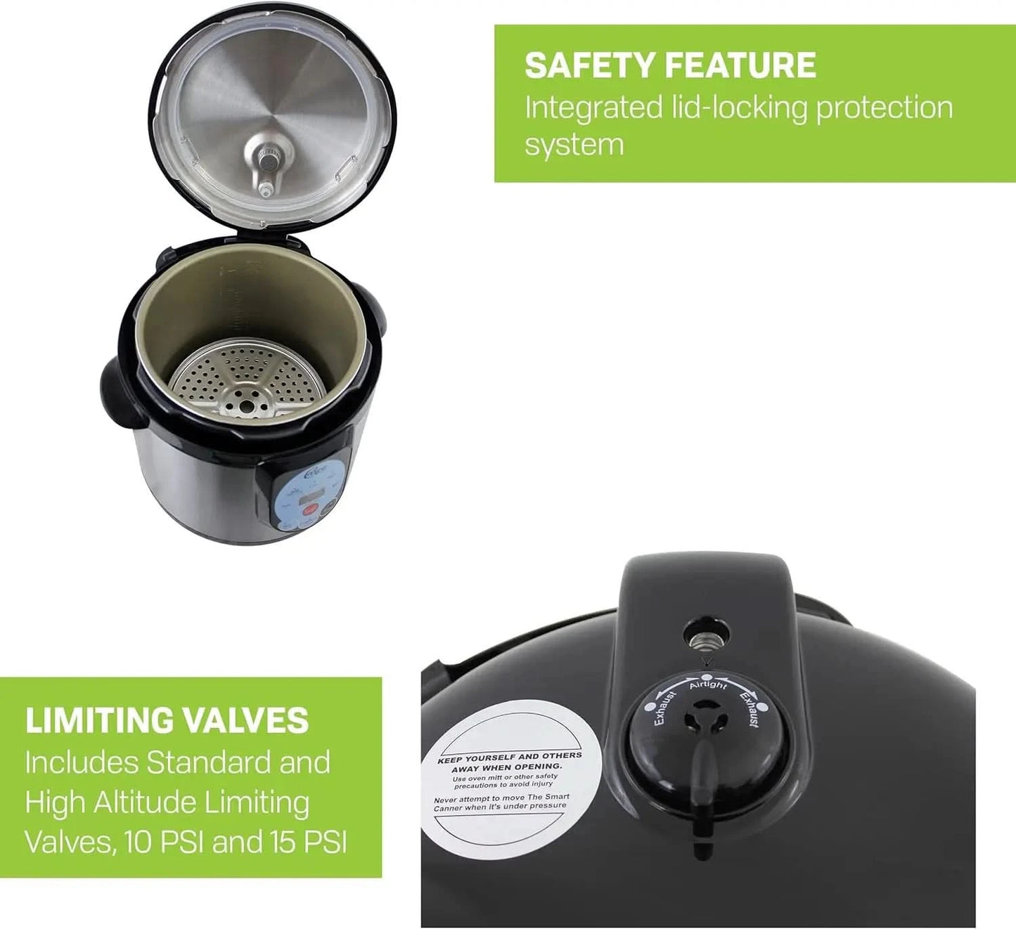 CAREY DPC-9SS Smart Electric Pressure Cooker and Canner, Stainless Steel, 9.5 Qt - M & M Global