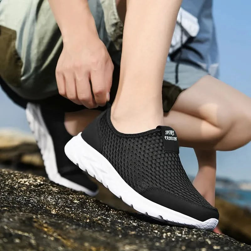 YRZL Men's Sneakers Breathable Mesh Men Casual Shoes Outdoor Non-Slip Big Size Loafers Walking Lightweight Male Tennis shoes - M & M Global