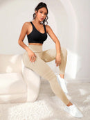 Sports Pants With Sexy Lines Lifting Buttocks Sports Tight Pants Women's High Waisted Elastic Fitness Pants Running Yoga Pants