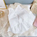 2PCS Kids Sets Summer Girl Clothes Children Hollow Lace Sleeveless Tops Shorts Set Fashion Baby Girl Cardigan Fake Two Suit - M & M Global
