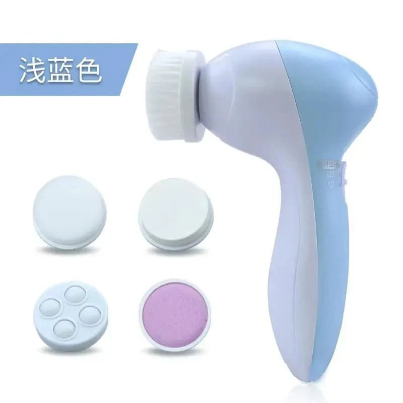 Electric Facial Cleaner 5 IN 1 Face Cleansing Brush Wash Machine Spa Skin Care Massager Blackhead Cleaning Facial Cleanser Tools - M & M Global