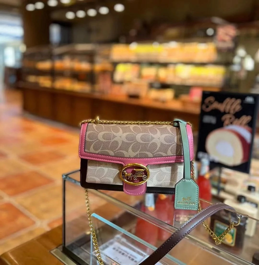 Light luxury women's bag 2025 new high-end color contrast single shoulder underarm bag designer fashionable crossbody small squa - M & M Global
