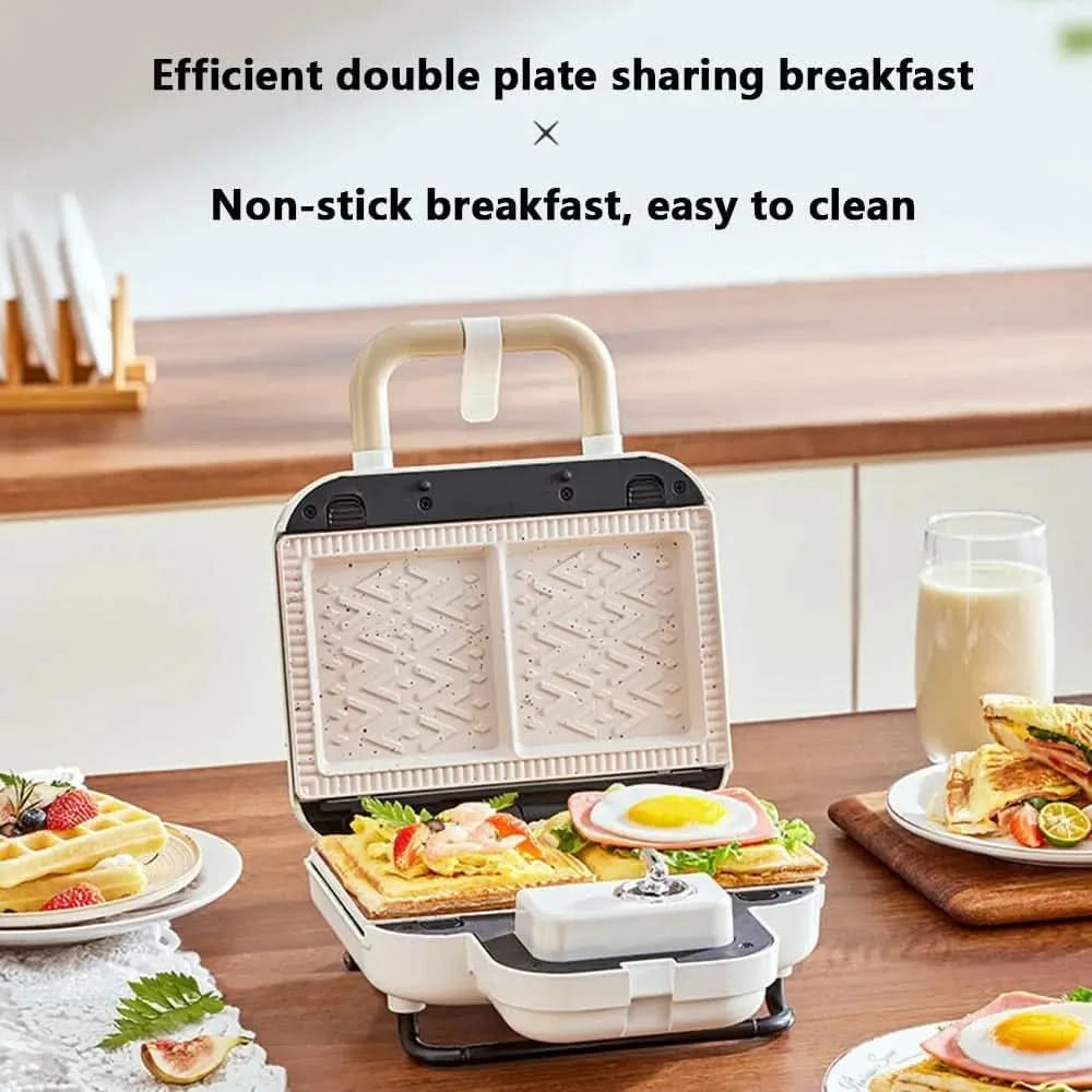 Sandwich Breakfast Machine, Small Bread Machine, Double Disc Sandwich Breakfast Machine, Replaceable Baking Sheet, Can Make Sand - M & M Global