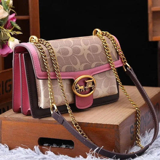 Light luxury women's bag 2025 new high-end color contrast single shoulder underarm bag designer fashionable crossbody small squa - M & M Global