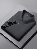 100% pure cotton boutique short sleeved high-end men's polo shirt summer high-quality solid color topsbusiness casual T-shirt