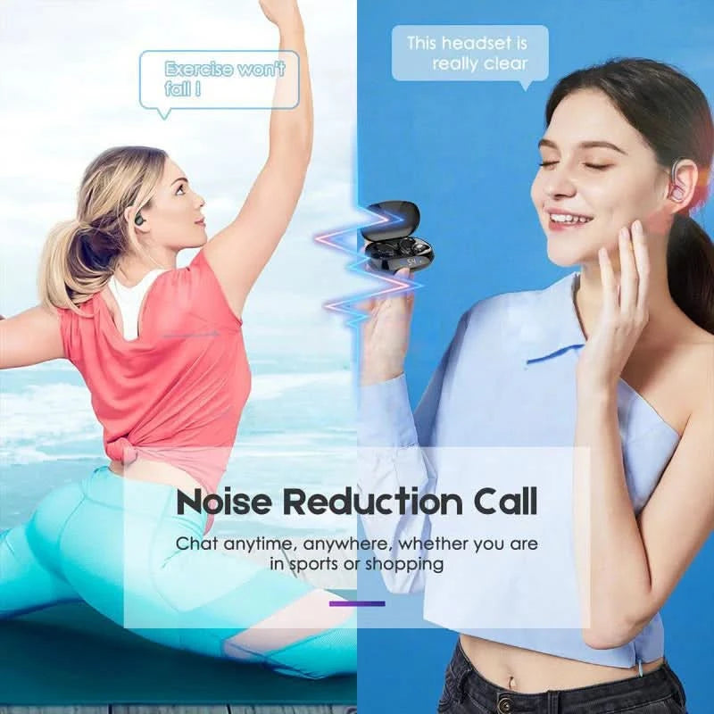 Original Wireless Earphones Ture Wireless Earbuds Ear Hook Sports HiFI Stereo Waterproof Headset With Mic TWS Headphone - M & M Global